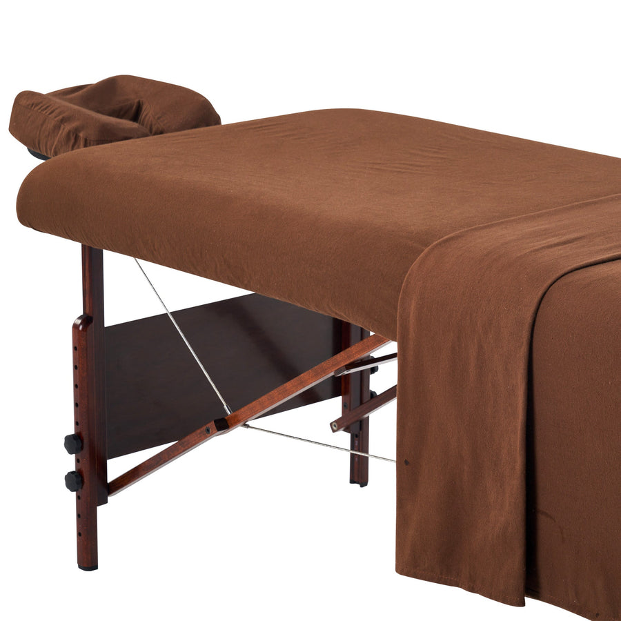 Master Massage Deluxe Massage Table Flannel 3 Piece Sheet Set - 100% Cotton- Black