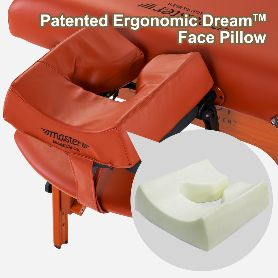 Music Master Patented ErgonomicDream High Fidelity Music Sound Face Cradle Cushion- Bluetooth Massage Pillow-Music Headrest Cushion Pad Musical Neck Support for Massage Tables. Mountain Red