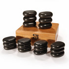 Master Massage 18 pcs Mini Body Massage Hot Stone Set, 100% Basalt Rocks,  with Bamboo Box