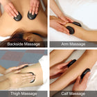 Master Massage 18 pcs Mini Body Massage Hot Stone Set, 100% Basalt Rocks,  with Bamboo Box