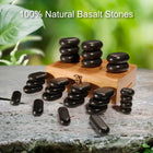 Master Massage 28 pcs Body Massage Hot Stone Set, 100% Basalt Rocks, with Bamboo Box
