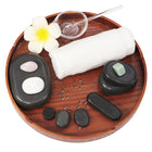 Master Massage 70 pcs Deluxe Body Massage Hot Stone Set, 100% Basalt Rocks, with 7 Chakra & 4 Small Ovular White Marble! with Bamboo Box