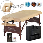 Master Massage 76cm Wide Master DEL RAY™ Portable Massage Table Package with 7.6cm Multi Layer Soft Foam System (Sand Color) With Galaxy Lighting System