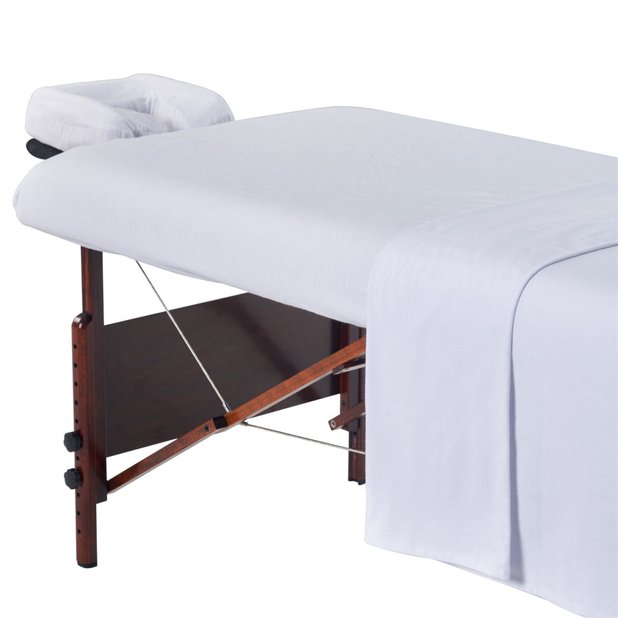 Master Massage Deluxe Massage Table Flannel 3 Piece Sheet Set - 100% Cotton-Skyblue
