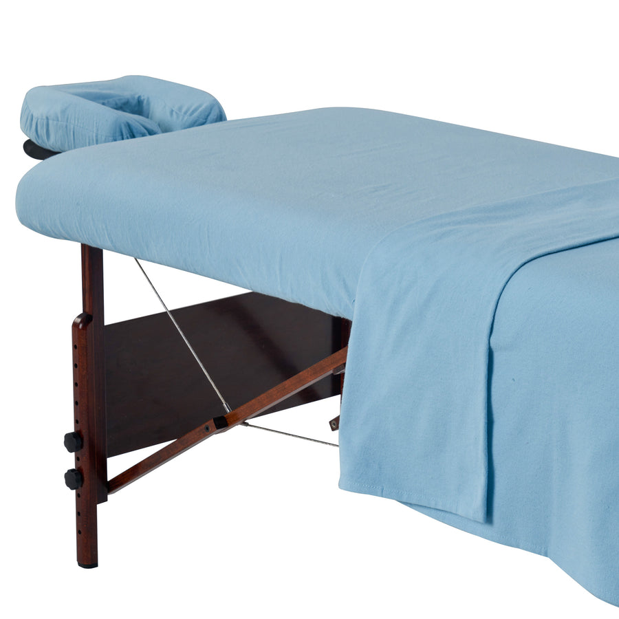 Master Massage Deluxe Massage Table Flannel 3 Piece Sheet Set - 100% Cotton-Lily Green