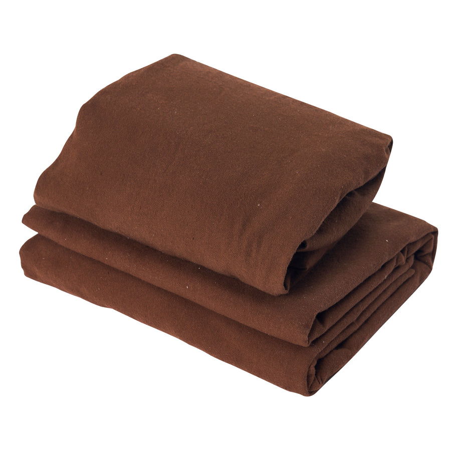 Master Massage Deluxe Massage Table Flannel 3 Piece Sheet Set - 100% Cotton-Chocolate