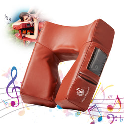 Music Master Patented ErgonomicDream High Fidelity Music Sound Face Cradle Cushion- Bluetooth Massage Pillow-Music Headrest Cushion Pad Musical Neck Support for Massage Tables. Mountain Red