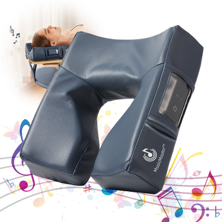Music Master Patented ErgonomicDream High Fidelity Music Sound Face Cradle Cushion- Bluetooth Massage Pillow-Music Headrest Cushion Pad Musical Neck Support for Massage Tables. Royal Blue Color