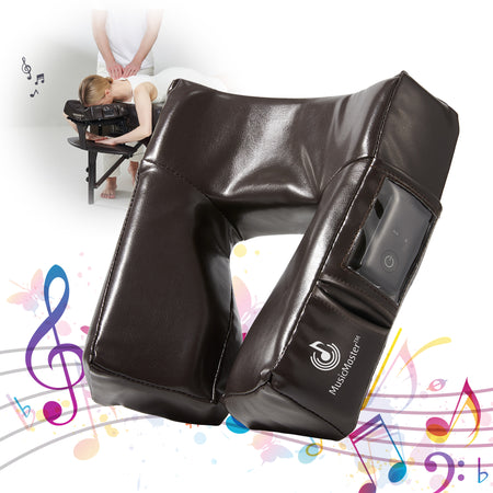 Music Master Patented  High Fidelity Music Sound Face Cradle Cushion- Bluetooth Massage Pillow-Music Headrest Cushion Pad Musical Neck Support for Massage Tables. Brown Color