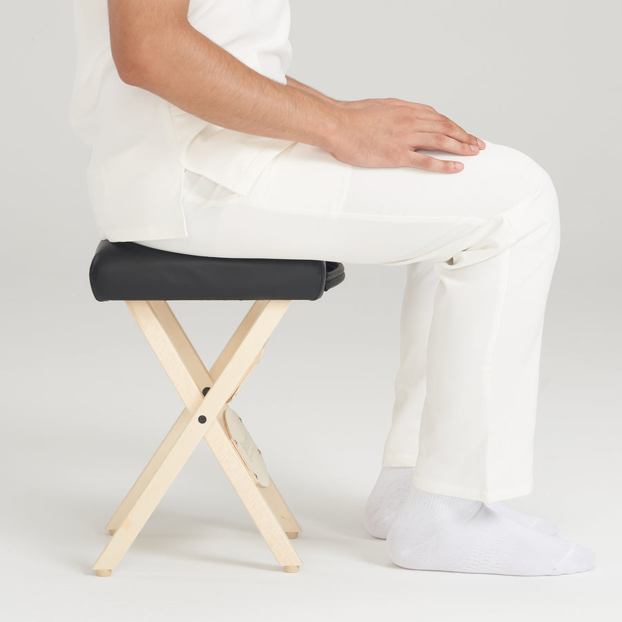 Master Massage Wooden Folding Massage Stool, Black