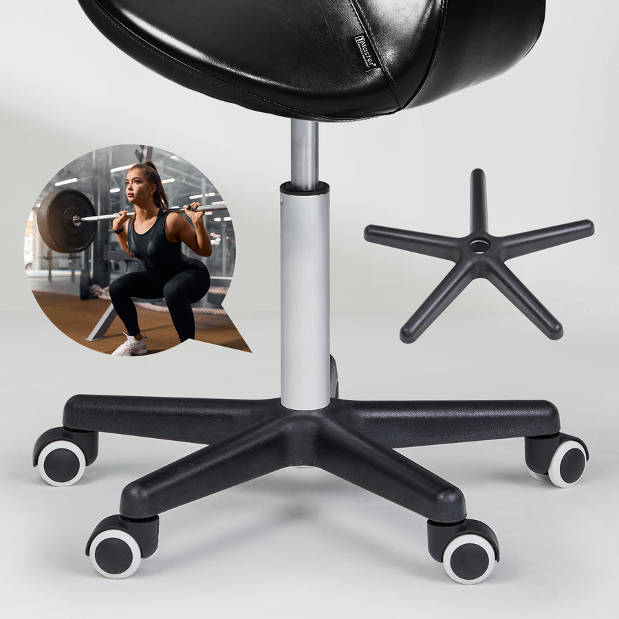 Master Massage Ergonomic Swivel Saddle Stool, Posture Chair with a Durable Pneumatic Hydraulic Lift