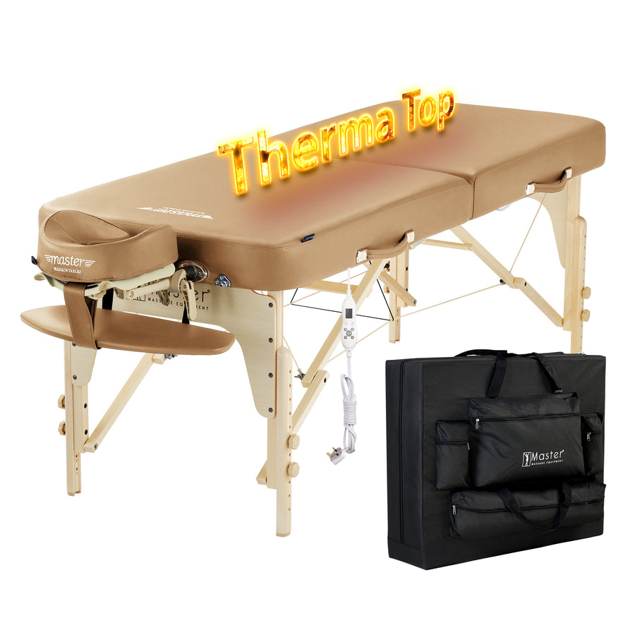 Master Massage 71cm Phoenix Portable Massage Table Package with Therma-Top - Adjustable Heating System! (Otter Color)