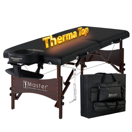MD4 Master Massage 71cm Roma Portable Massage Table Package with Defective THERMA TOP -  (Black)