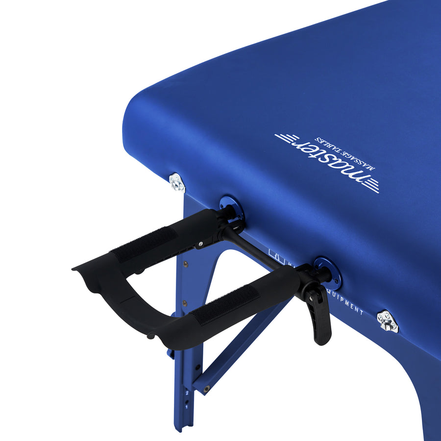 Master Massage 71cm Montclair Memory Foam Pro Portable Massage Table Package with Reiki - Imperial Blue with Galaxy Lighting System