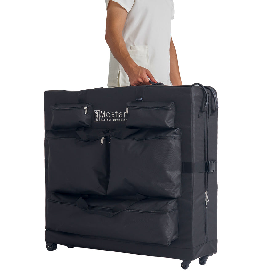 Master Massage Universal Size Portable Massage Table Carry Case with 5 Pockets for All Brands and Sizes, Oversized Carrying Bag for Foldable Massage Bed-Fits 63cm to 81cm Width Folding Massage Table- Black.