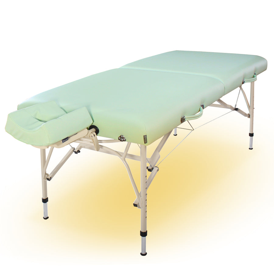 Brand new! Inventory Clearance! Last 10 in the UK! Master Massage 71cm Ultra-Light Bel Air LX Aluminium Portable Massage Table Package, Lily Green Colour