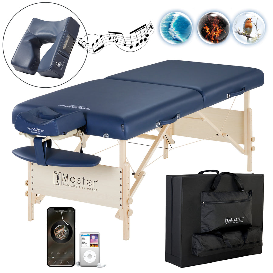 Master Massage 71cm CORONADO Portable Massage Table Package with 7.6cm Thick Cushion of Foam for Maximum Comfort! (Royal Blue)