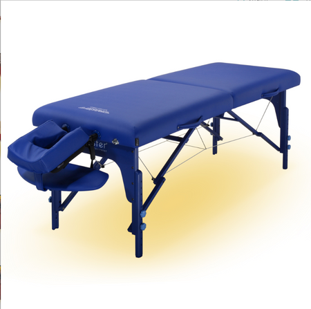 Master Massage 71cm Montclair Memory Foam Pro Portable Massage Table Package with Reiki - Imperial Blue with Galaxy Lighting System