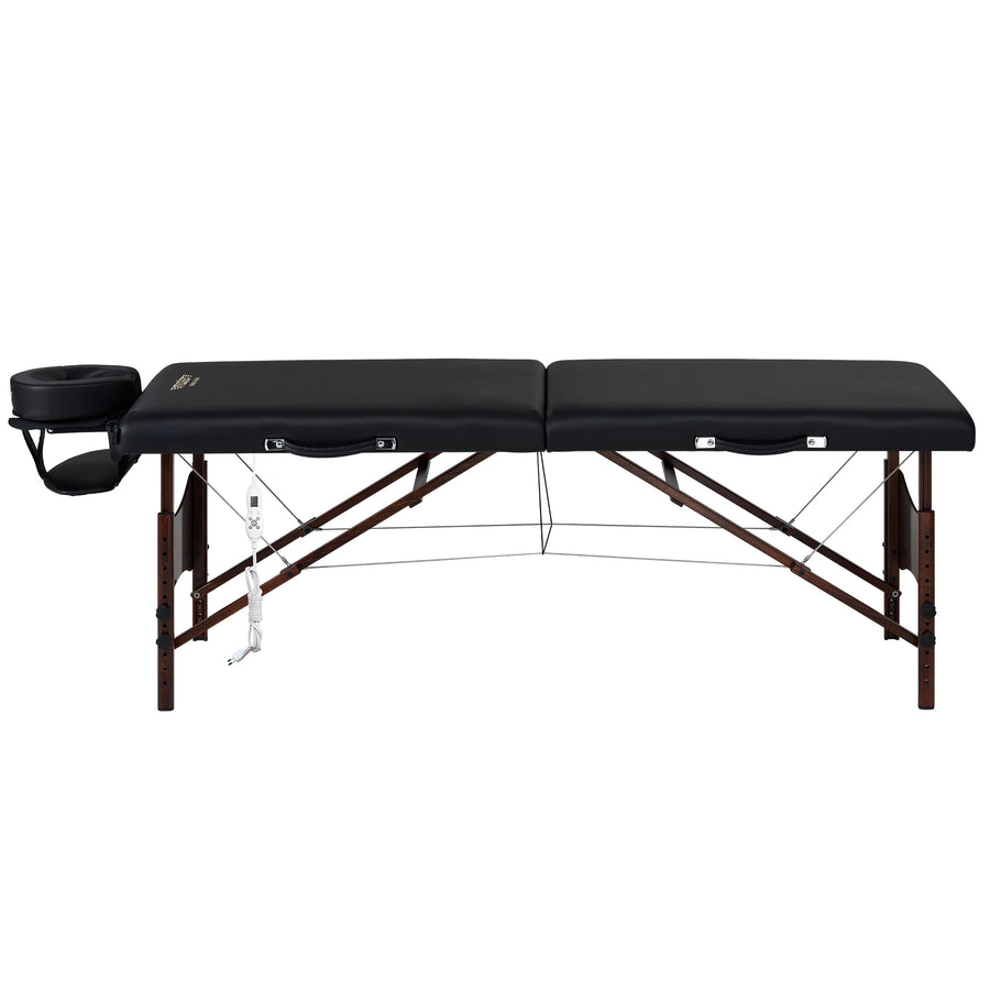 Master Massage 71cm Roma Portable Massage Table Package with THERMA-TOP - Built-In Adjustable Heating System for Extreme Comfort! (Black)