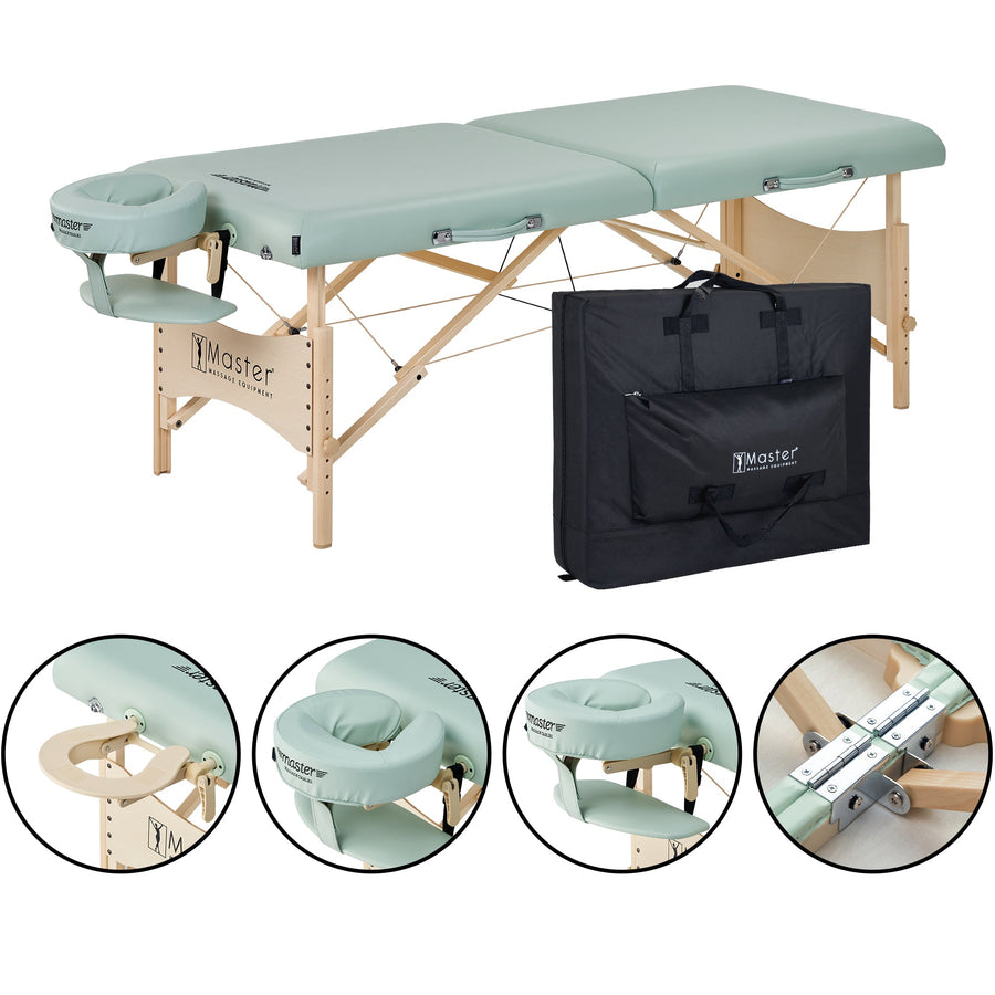 Master Massage 71cm Lily Green Paradise Portable Massage Table Massage Couch with Galaxy Lighting System