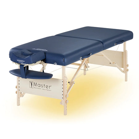 Master Massage 76cm CORONADO LX Portable Massage Table Package with 7.6cm Thick Cushion of Foam for Maximum Comfort! (Royal Blue Color) with Galaxy Lighting System