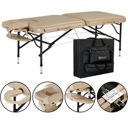 Master Massage 76cm ProAir™ Aluminum Lightweight Portable Massage Table Package with NanoSkin™ - Mushroom