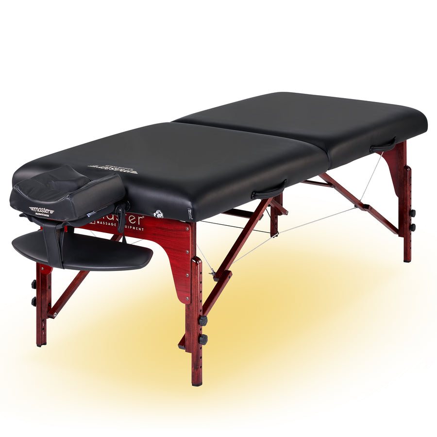 Master Massage 71cm Memory Foam Montclair Portable Massage Table Package with MEMORY FOAM, Shiatsu Cables, Reiki Panels! (Black Color)