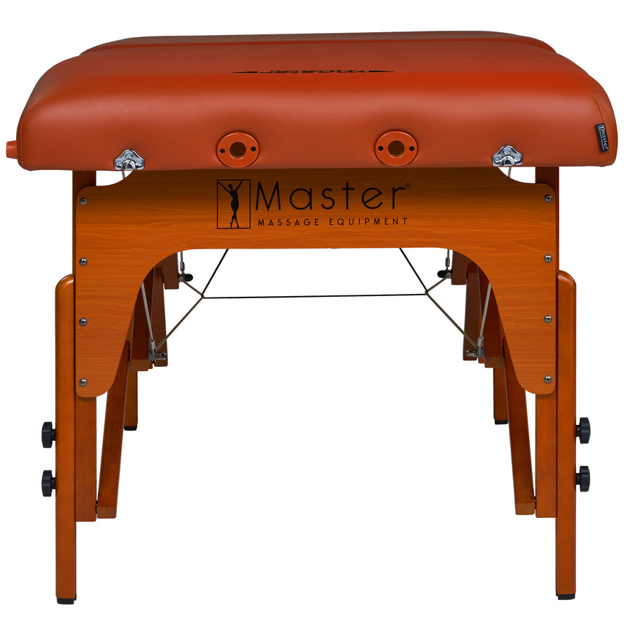 Master Massage 79cm SANTANA Portable Massage Table Package with MEMORY FOAM Layer, Shiatsu Cables, & Reiki Panels! (Mountain Red Color) with Galaxy Lighting System