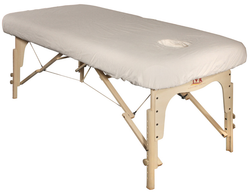 Master Massage Fitted Cotton Table Cover with Hole for Massage Tables, Cream