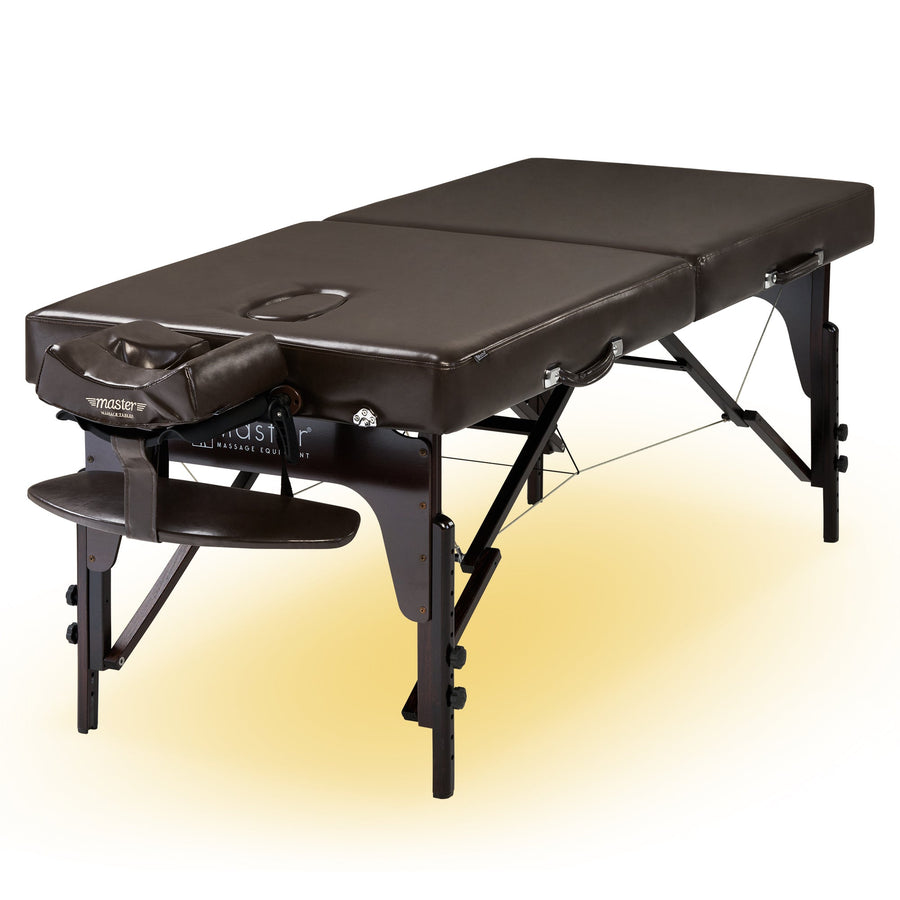 Master Massage 79cm SUPREME Pro Portable Massage Table Package with MEMORY FOAM Layer, Reiki Panels, & Face Port! (Chocolate Color)