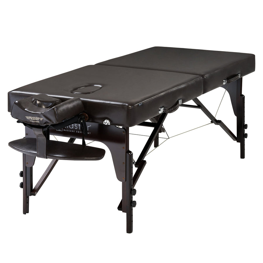 Master Massage 71cm SUPREME Pro Portable Massage Table Package with MEMORY FOAM Layer, Reiki Panels, & Face Port! (Chocolate Color) with Galaxy Lighting System