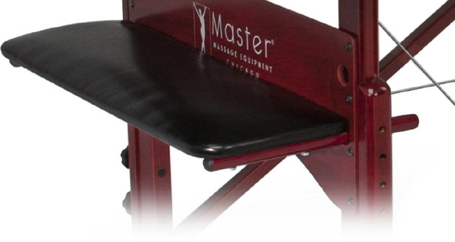 Master Massage 73cm Sereno Memory Foam Portable Massage Table Beauty Bed Black Upholstery with Mahogany Legs